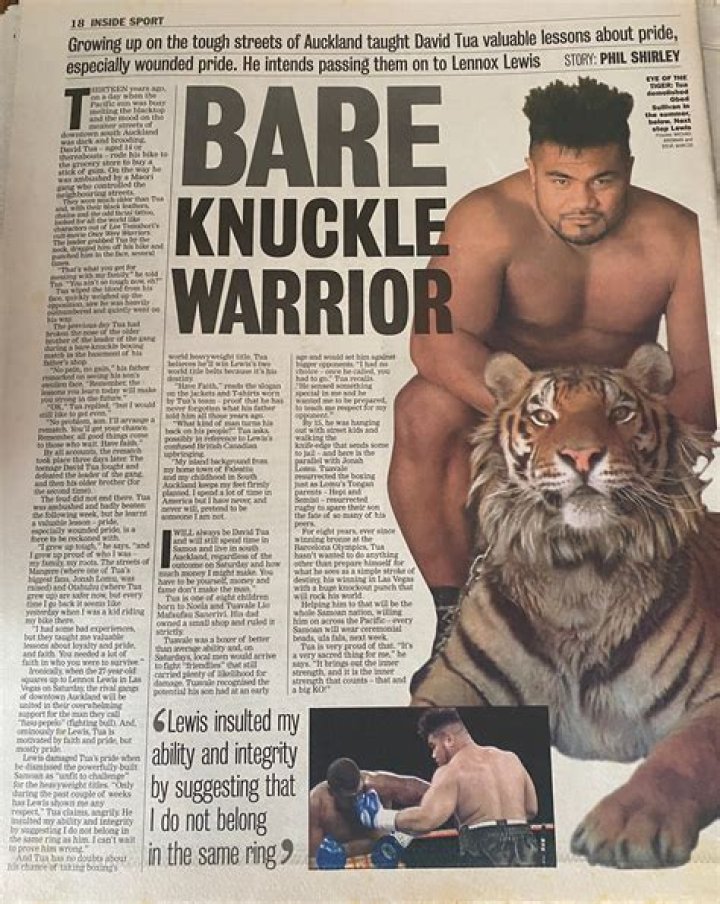 David Tua - BlogPaper